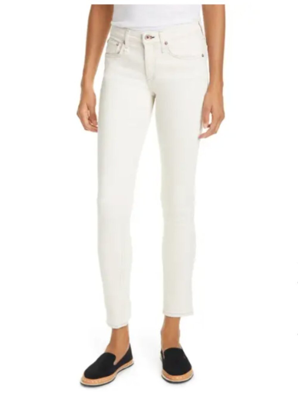 rag & bone Cate Mid Rise Ankle Skinny Jeans (Ecru) Size 28